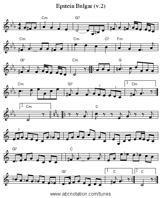 Epstein Bulgar (v.2) - staff notation