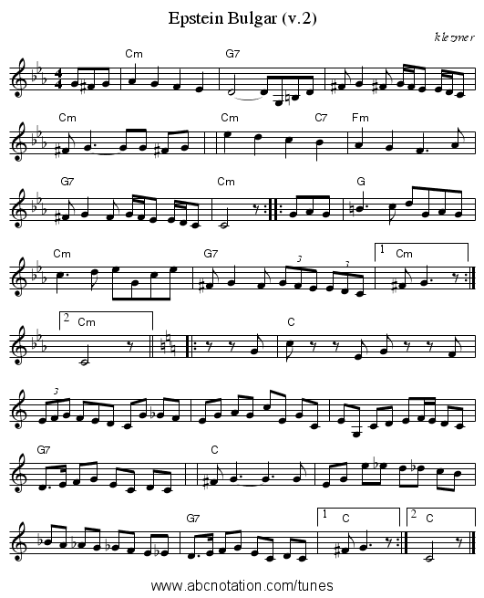 Epstein Bulgar (v.2) - staff notation