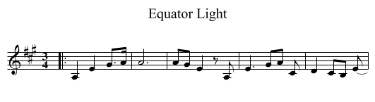 Equator Light - staff notation