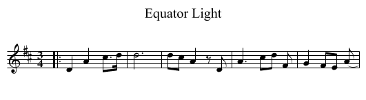 Equator Light - staff notation