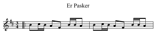 Er Pasker - staff notation
