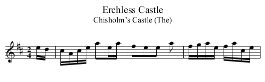 Erchless Castle - staff notation