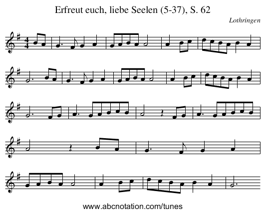 Erfreut euch, liebe Seelen (5-37), S. 62 - staff notation