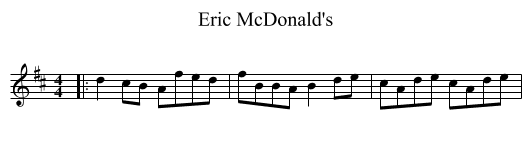 Eric McDonald's - staff notation