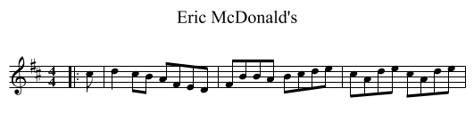 Eric McDonald's - staff notation