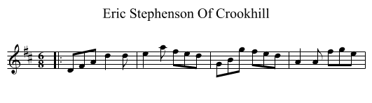 Eric Stephenson Of Crookhill - staff notation