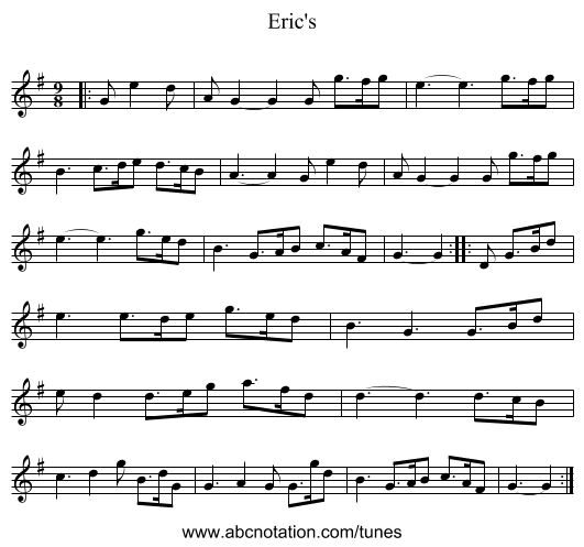 Eric's - staff notation