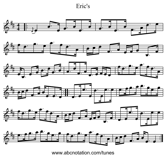 Eric's - staff notation