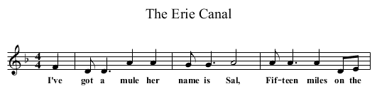 Erie Canal, The - staff notation