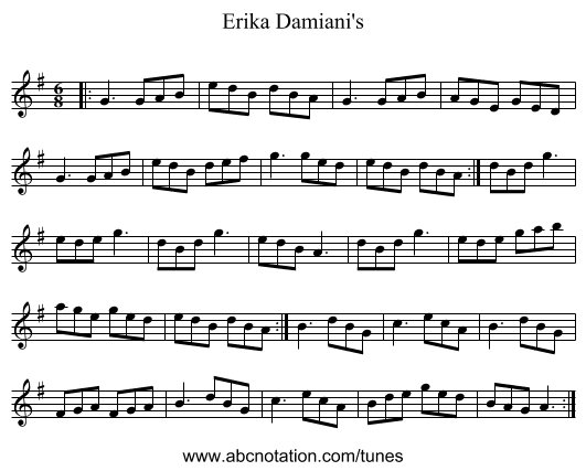 Erika Damiani's - staff notation