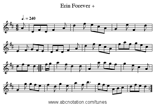 Erin Forever + - staff notation