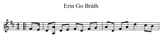 Erin Go Bráth - staff notation