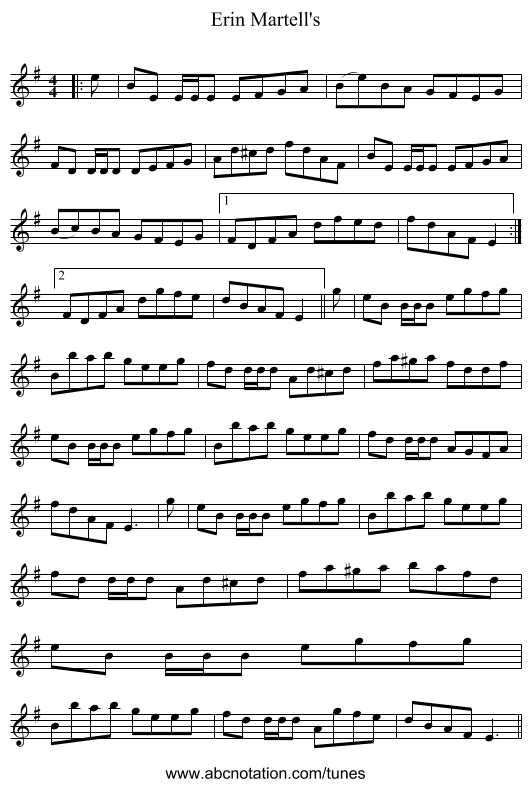 Erin Martell's - staff notation