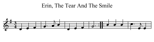Erin, The Tear And The Smile - staff notation