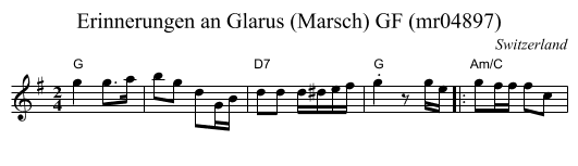 Erinnerungen an Glarus (Marsch) GF (mr04897) - staff notation