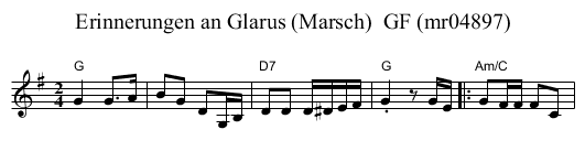 Erinnerungen an Glarus (Marsch)  GF (mr04897) - staff notation