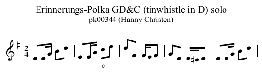 Erinnerungs-Polka GD&C (tinwhistle in D) solo - staff notation