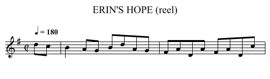 ERIN'S HOPE (reel) - staff notation