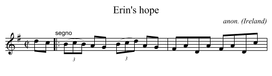 Erin's hope - staff notation