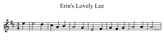 Erin's Lovely Lee - staff notation