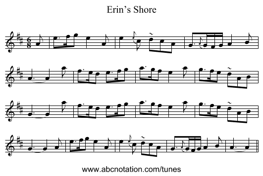 Erin’s Shore - staff notation