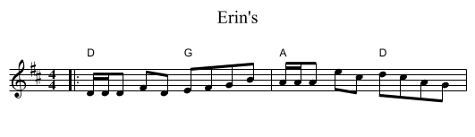 Erin's - staff notation