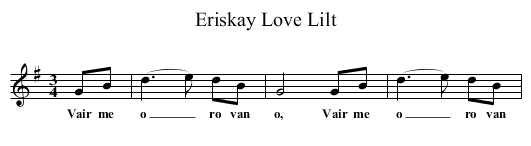Eriskay Love Lilt - staff notation