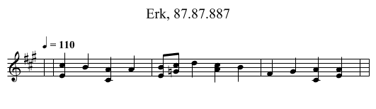 Erk, 87.87.887 - staff notation