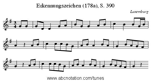 Erkennungszeichen (178a), S. 390 - staff notation