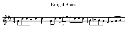 Errigal Braes - staff notation