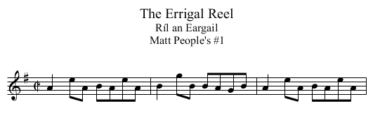 Errigal Reel, The - staff notation