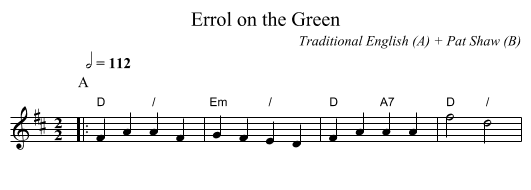 Errol on the Green - staff notation