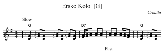 Ersko Kolo  [G] - staff notation