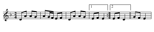 Erwan's An Dros - staff notation
