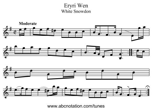 Eryri Wen - staff notation