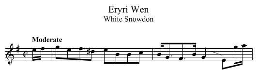 Eryri Wen - staff notation