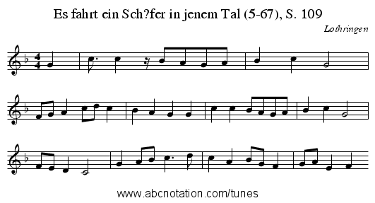 Es fahrt ein Sch?fer in jenem Tal (5-67), S. 109 - staff notation