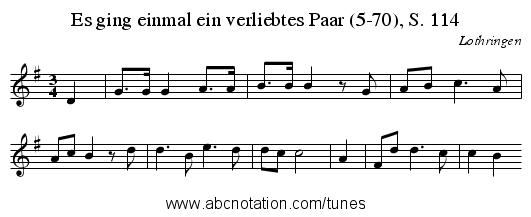 Es ging einmal ein verliebtes Paar (5-70), S. 114 - staff notation