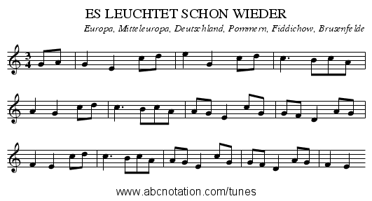 ES LEUCHTET SCHON WIEDER - staff notation