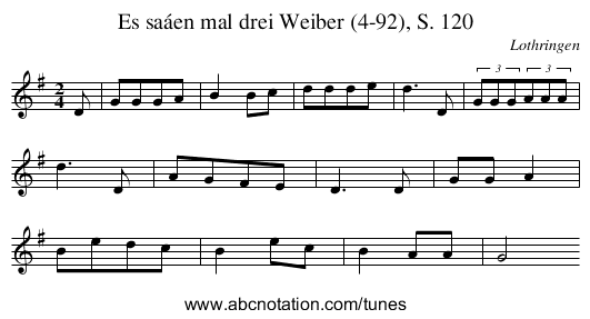 Es saáen mal drei Weiber (4-92), S. 120 - staff notation