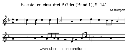 Es spielten einst drei Br?der (Band 1), S. 141 - staff notation