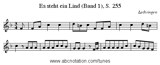 Es steht ein Lind (Band 1), S. 255 - staff notation