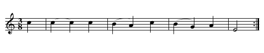 Es sungen drei Engel... - staff notation