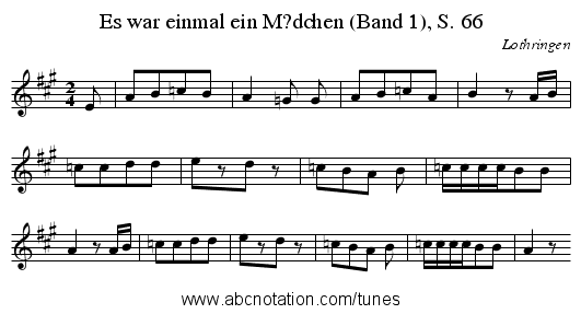 Es war einmal ein M?dchen (Band 1), S. 66 - staff notation
