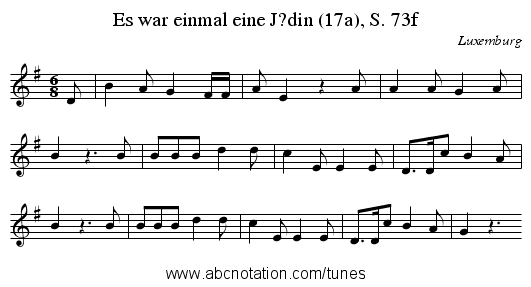 Es war einmal eine J?din (17a), S. 73f - staff notation