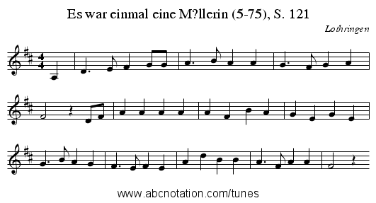Es war einmal eine M?llerin (5-75), S. 121 - staff notation