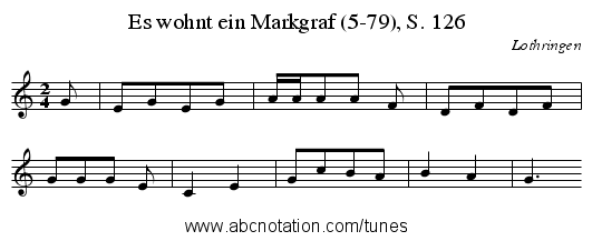Es wohnt ein Markgraf (5-79), S. 126 - staff notation