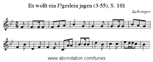 Es wollt ein J?gerlein jagen (3-55), S. 161 - staff notation