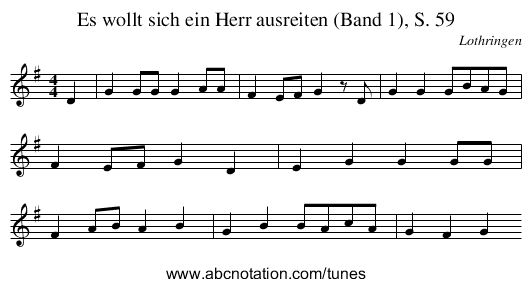 Es wollt sich ein Herr ausreiten (Band 1), S. 59 - staff notation