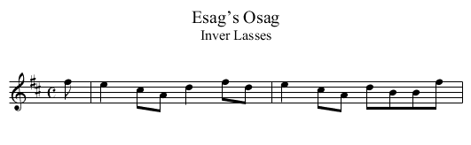 Esag’s Osag - staff notation